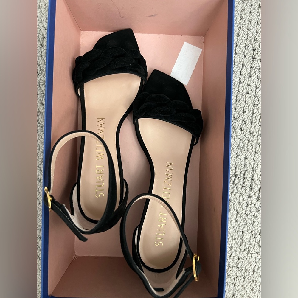 New in Box Stuart Weitzman Black Suede Heels